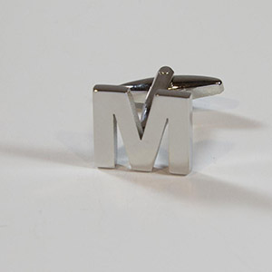 Gemelli Cufflink Letter M 100% Ottone